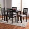 Baxton Studio Caron Gray Upholstered Espresso Finished Wood 5-Piece Dining Set 153-9402-8026 - alternate 2